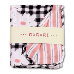 COGORI はんかち ギンガムフラワー・ブラック